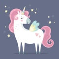 Cute magical unicorn. Little princess theme. Royalty Free Stock Photo